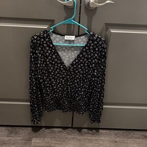 Kaileigh Black Floral Blouse